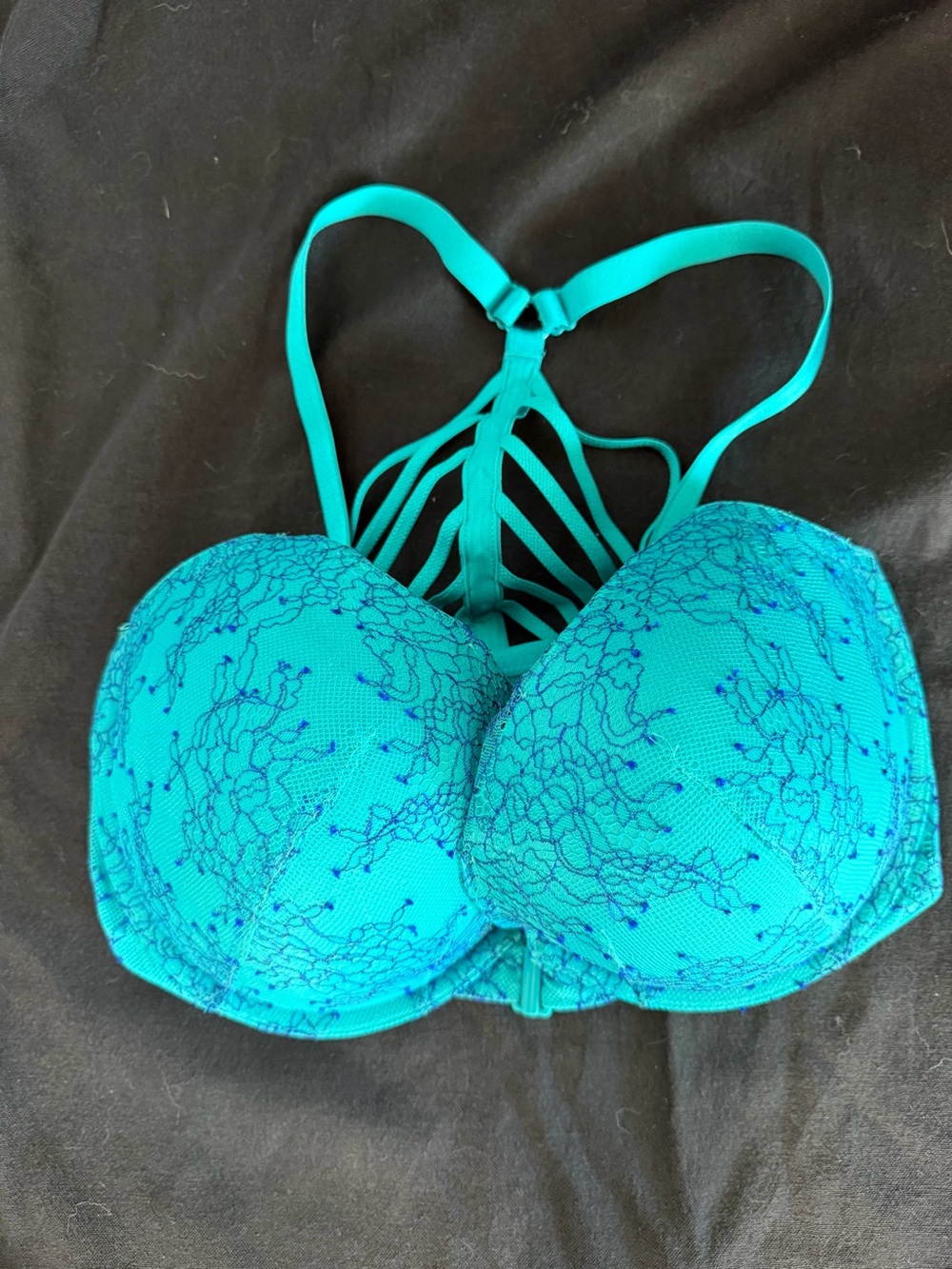Victoria's Secret 34DDD Teal Lace Push-Up Bra with Strappy Back with Tags - Picture 4 of 4